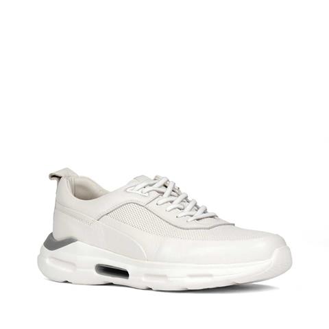 Erkek Bej Bağcıklı Kalın Tabanlı Nubuk Deri Sneaker