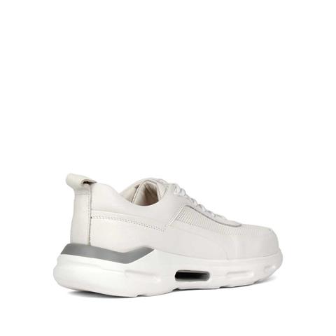 Erkek Bej Bağcıklı Kalın Tabanlı Nubuk Deri Sneaker