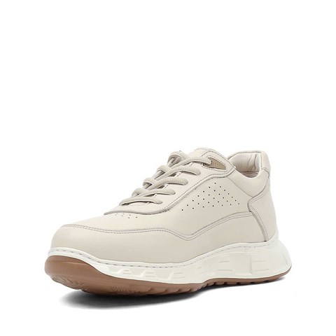 Erkek Bej Bağcıklı Kalın Tabanlı Sneaker