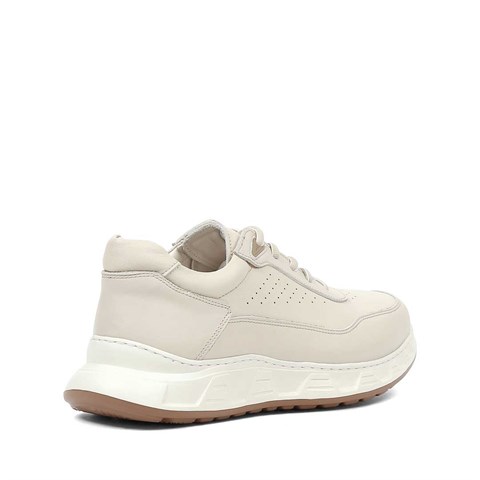 Erkek Bej Bağcıklı Kalın Tabanlı Sneaker