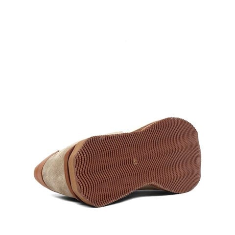 Erkek Bej Bağcıklı Kalın Tabanlı Sneaker