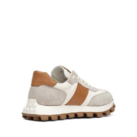 Erkek Bej Bağcıklı Kalın Tabanlı Süet Deri Sneaker