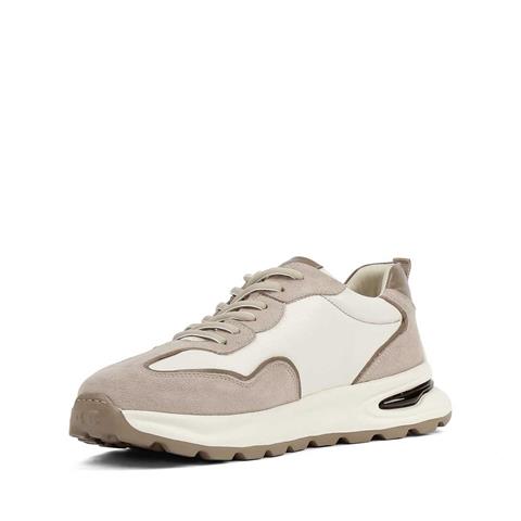 Erkek Bej Bağcıklı Süet Deri Sneaker