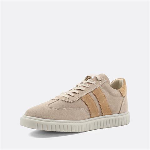 Erkek Bej Bağcıklı Süet Deri Sneaker