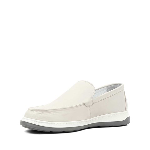 Erkek Bej Deri Loafer