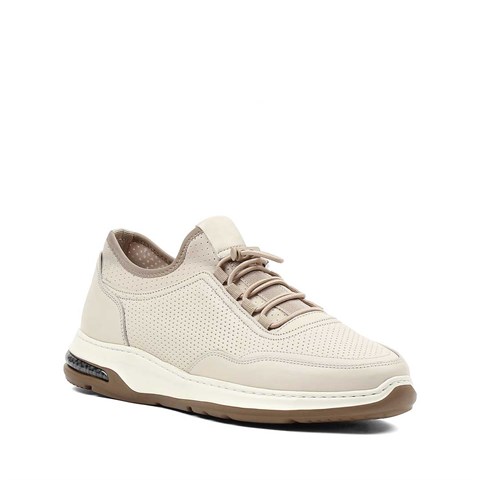 Erkek Bej Deri Sneaker