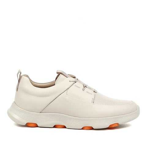 Erkek Bej Deri Sneaker