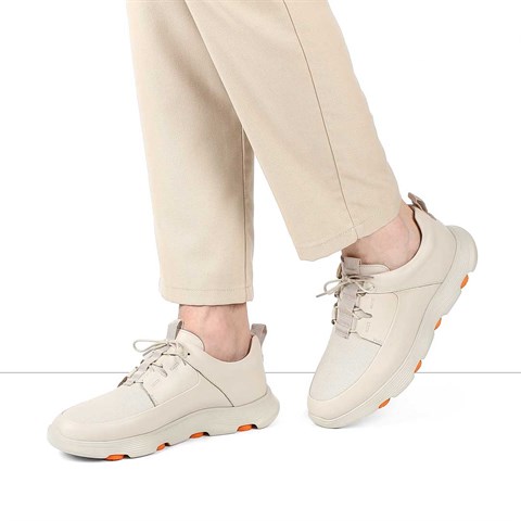 Erkek Bej Deri Sneaker