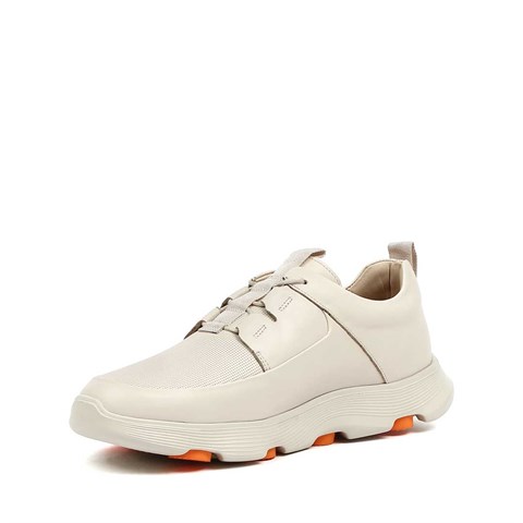 Erkek Bej Deri Sneaker