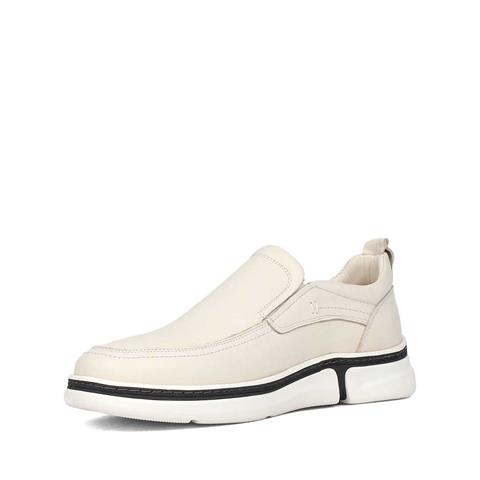 Erkek Bej Kalın Tabanlı Deri Günlük Ayakkabı