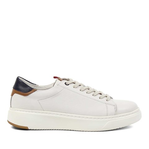 Celal Gültekin Erkek Bej Kalın Tabanlı Deri Sneaker