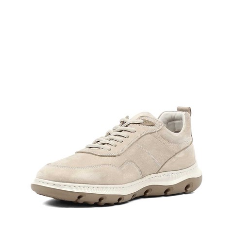Erkek Bej Kalın Tabanlı Nubuk Deri Sneaker