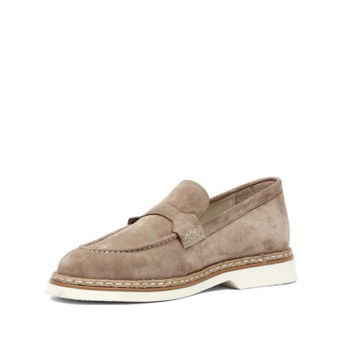 Erkek Bej Süet Deri Loafer