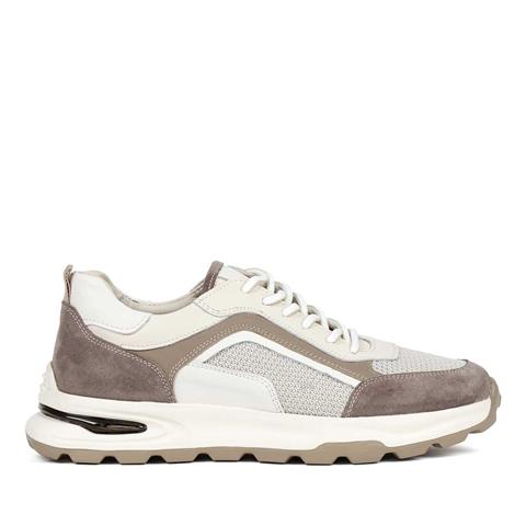 Erkek Bej Vizon Bağcıklı Süet Deri Sneaker