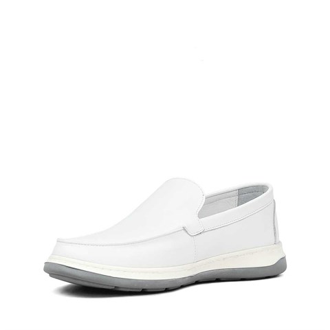 Erkek Beyaz Deri Loafer