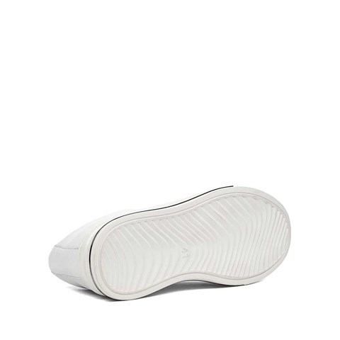 Erkek Beyaz Kalın Tabanlı Deri Sneaker