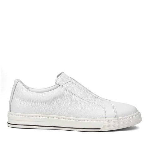 Celal Gültekin Erkek Beyaz Kalın Tabanlı Deri Sneaker