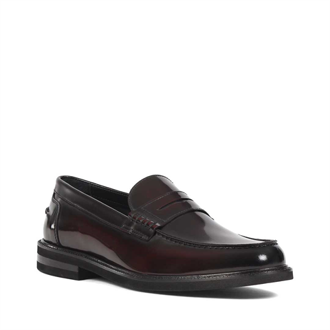 Erkek Bordo Açma Deri Loafer