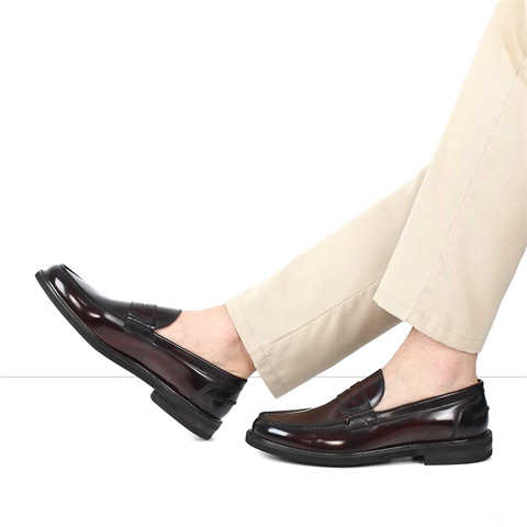 Erkek Bordo Açma Deri Loafer
