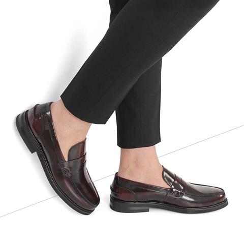 Erkek Bordo Açma Deri Loafer