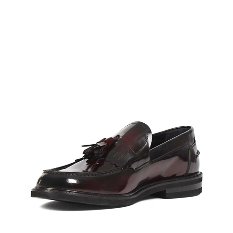 Erkek Bordo Açma Deri Loafer