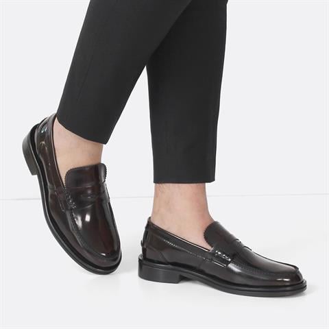 Erkek Bordo Açma Deri Loafer