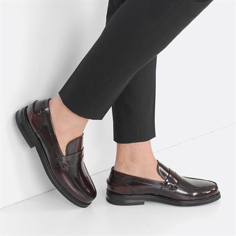 Erkek Bordo Açma Deri Loafer