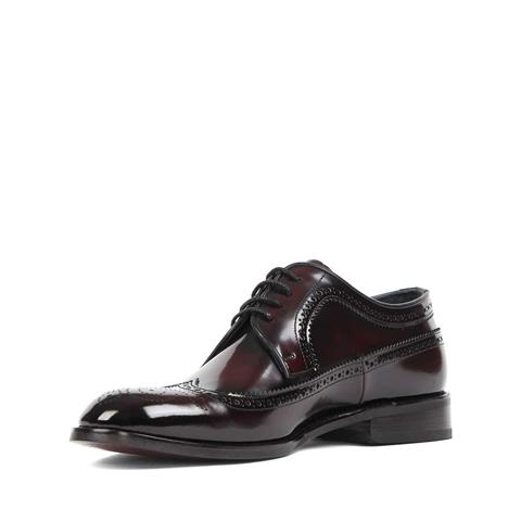 Erkek Bordo Bağcıklı Açma Deri Klasik Ayakkabı