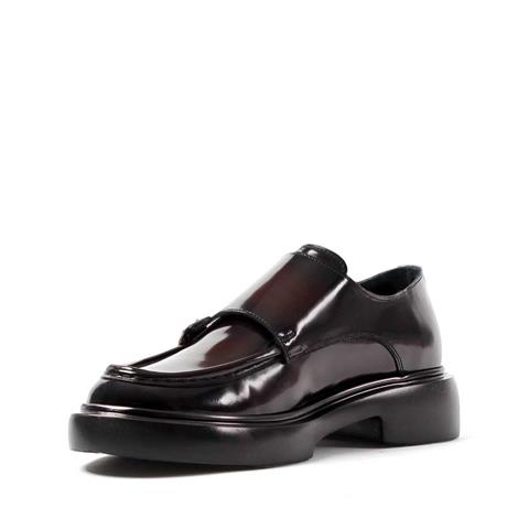 Erkek Bordo Çift Tokalı Açma Deri Günlük Ayakkabı