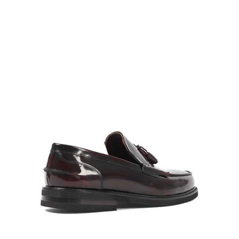 Erkek Bordo Püsküllü Açma Deri Loafer