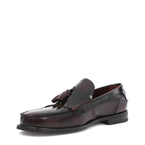 Erkek Bordo Püsküllü Açma Deri Loafer