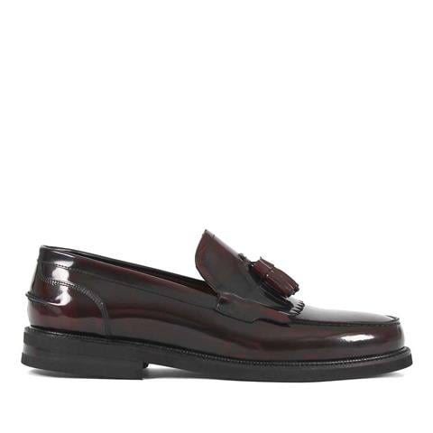 Erkek Bordo Püsküllü Açma Deri Loafer