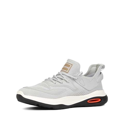 Erkek Gri Bağcıklı Kalın Tabanlı Sneaker