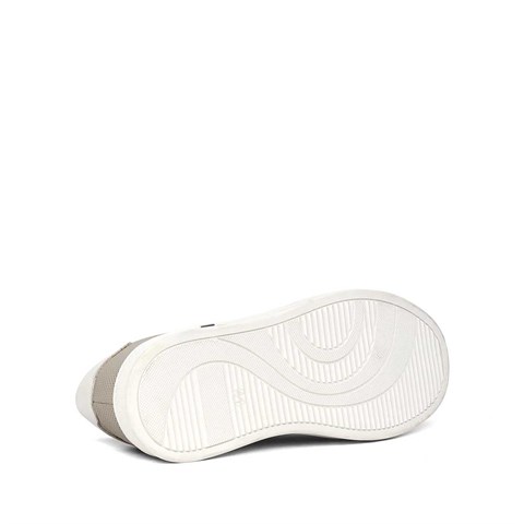 Erkek Gri Bağcıklı Kalın Tabanlı Deri Sneaker