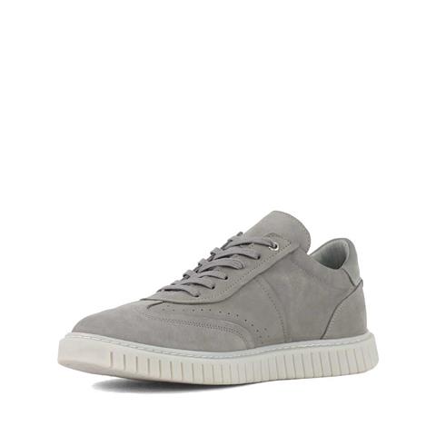 Erkek Gri Bağcıklı Kalın Tabanlı Nubuk Deri Sneaker