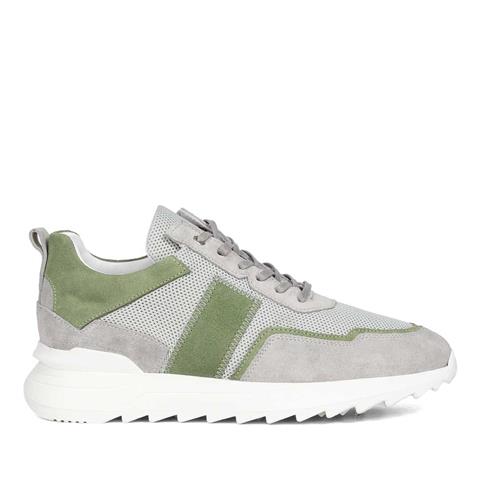 Erkek Gri Bağcıklı Kalın Tabanlı Süet Deri Sneaker