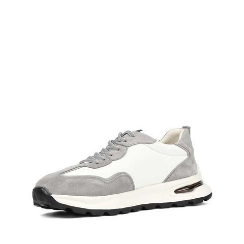 Erkek Gri Bağcıklı Süet Deri Sneaker