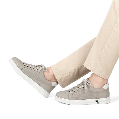 Erkek Gri Baskılı Kalın Tabanlı Sneaker