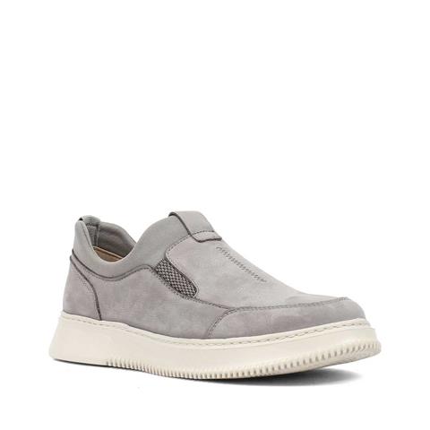 Erkek Gri Kalın Tabanlı Nubuk Deri Günlük Ayakkabı