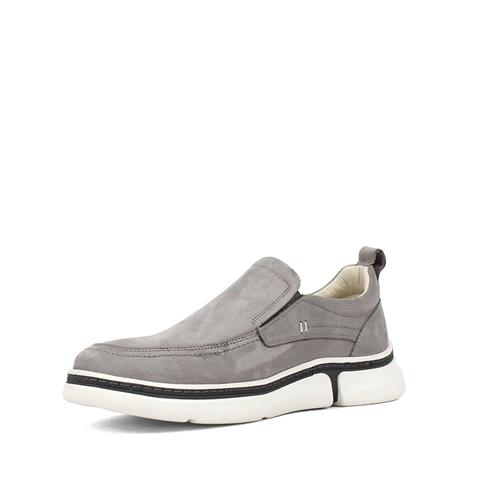 Erkek Gri Kalın Tabanlı Nubuk Deri Günlük Ayakkabı