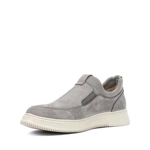 Erkek Gri Kalın Tabanlı Nubuk Deri Günlük Ayakkabı