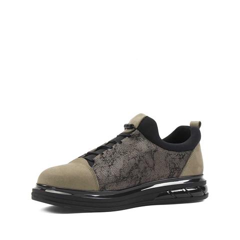 Erkek Haki Kalın Tabanlı Nubuk Deri Sneaker