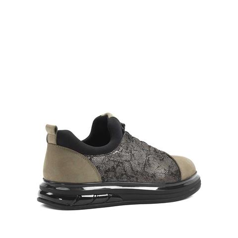 Erkek Haki Kalın Tabanlı Nubuk Deri Sneaker