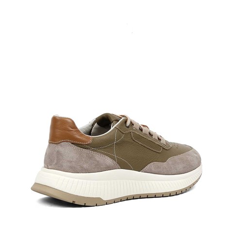Erkek Haki Vizon Süet Deri Sneaker