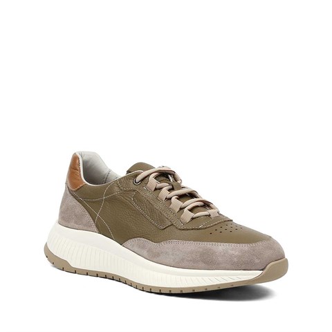Erkek Haki Vizon Süet Deri Sneaker