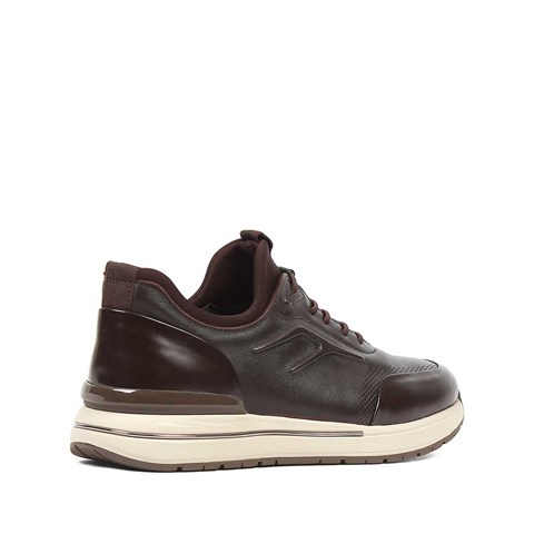 Erkek Kahverengi Açma Deri Sneaker