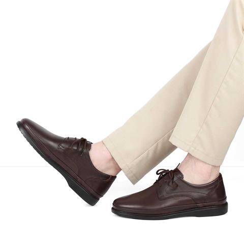 Erkek Kahverengi Bağcıklı Deri Günlük Ayakkabı