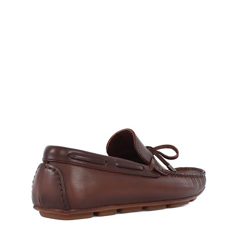 Erkek Kahverengi Bağcıklı Deri Günlük Ayakkabı