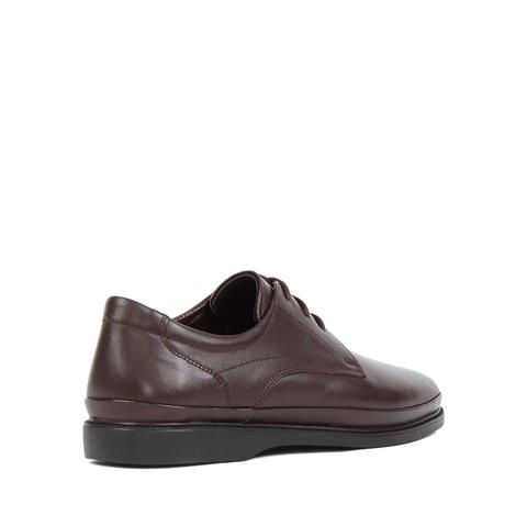 Erkek Kahverengi Bağcıklı Deri Günlük Ayakkabı