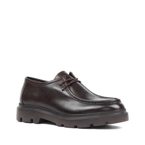 Erkek Kahverengi Bağcıklı Deri Günlük Ayakkabı